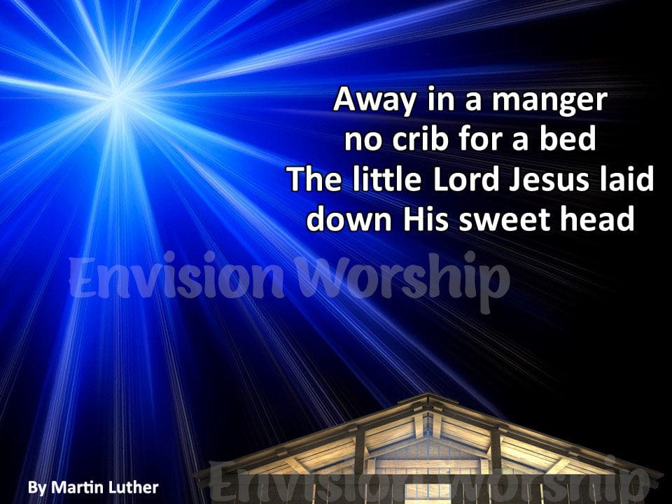 Christmas Away In The Manger slide backgrounds, Christmas Away In The Manger church slides