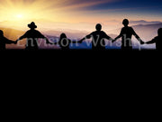 Sunset with Believers church PowerPoint presentation slides for worship service