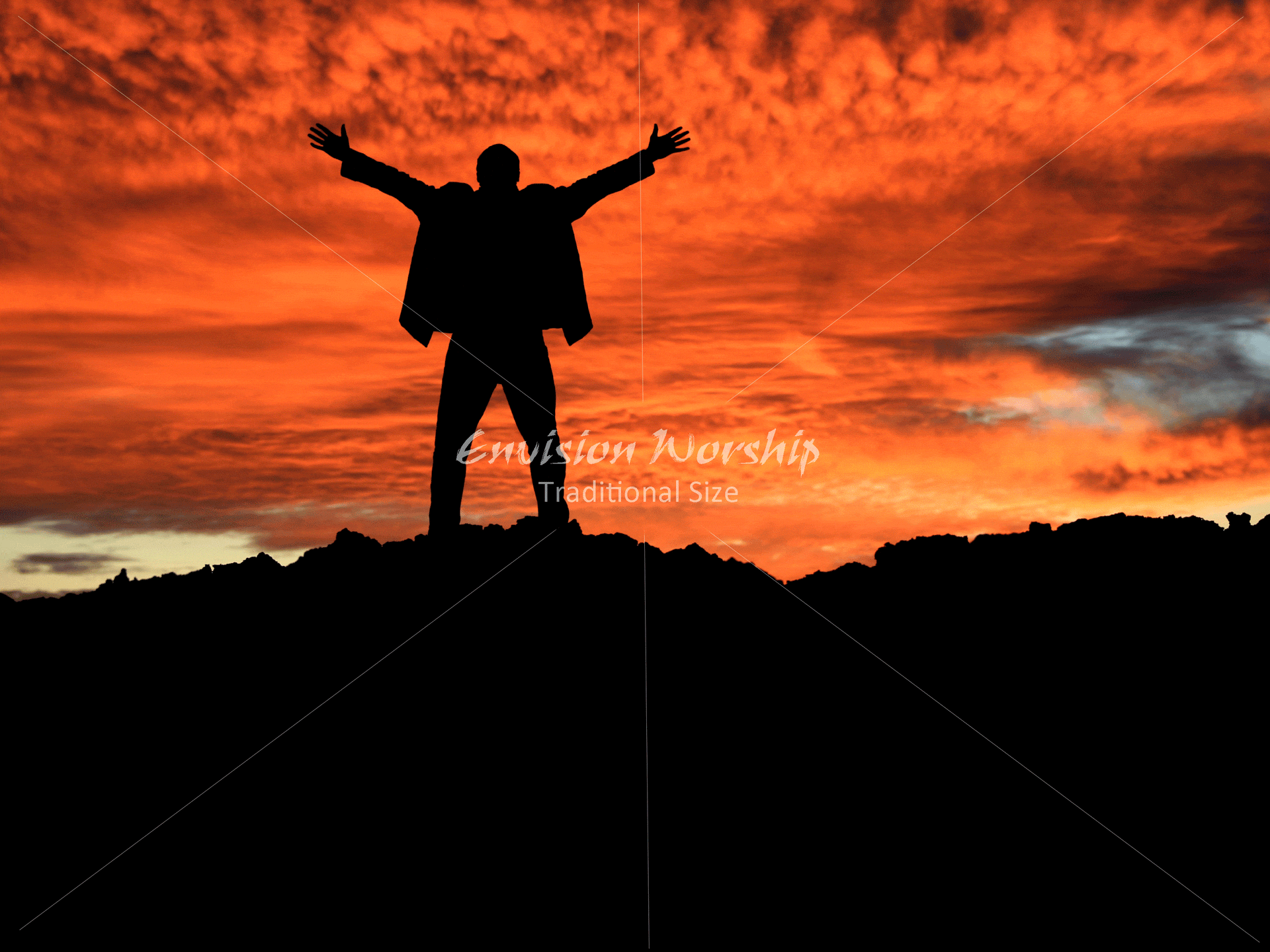 Church slide with gorgeous sunset and praise image - stunning!