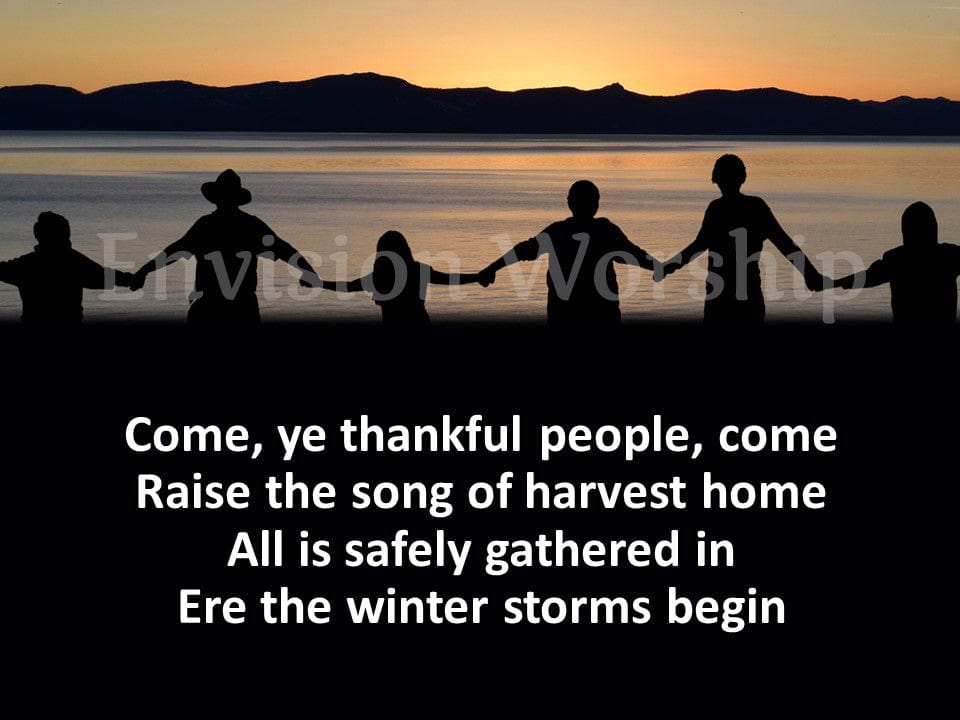 Come Ye Thankful People Come Christian Background Church PowerPoint Presentation for worship