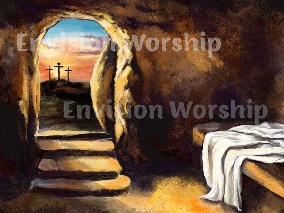 Easter Christian Background, Easter worship PowerPoint Presentation slides, Empty Tomb PowerPoint Presentation slides 