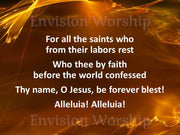 For All The Saints Lyrics Church PowerPoint Presentation Slides with Lyrics