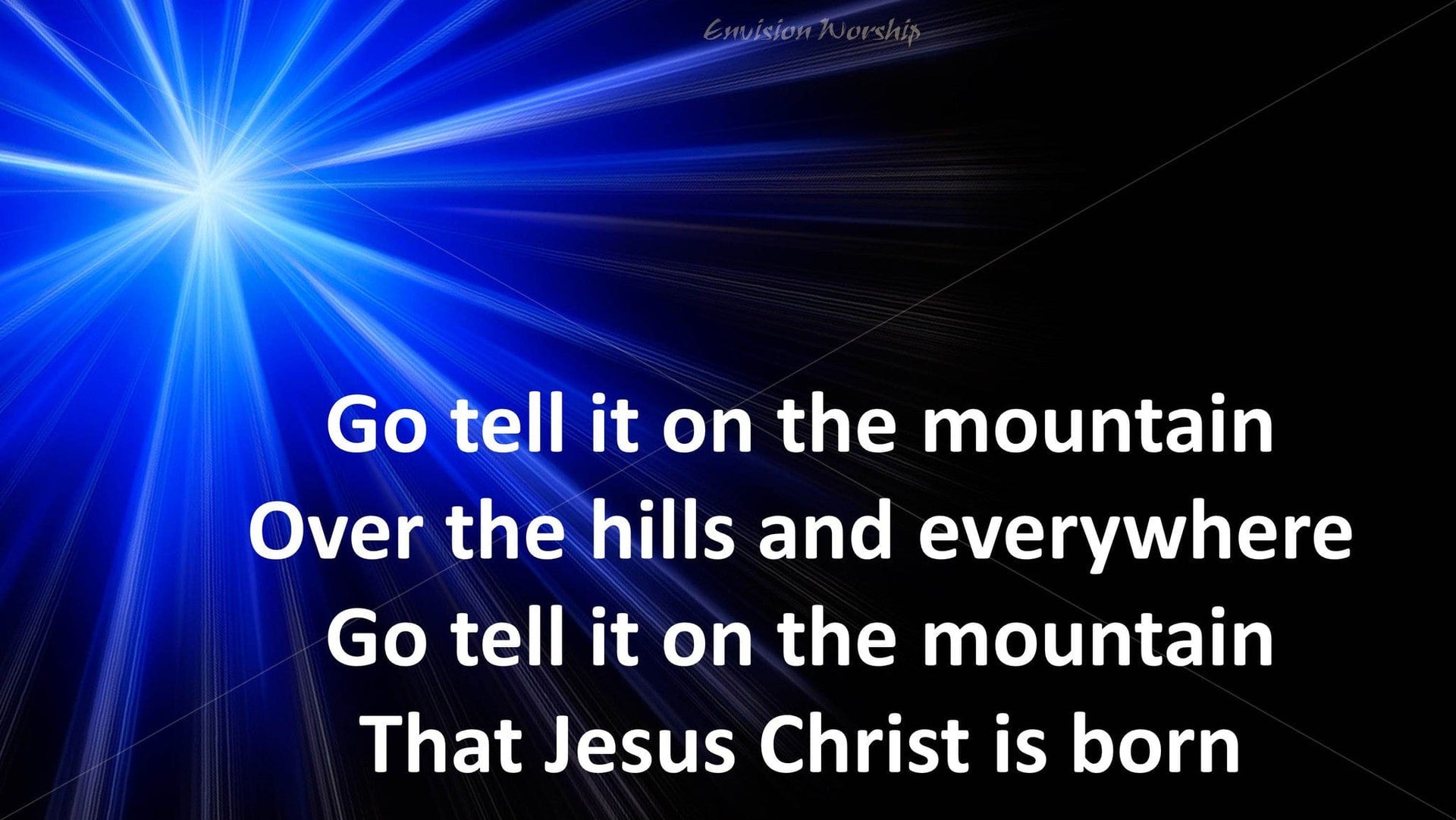 Go tell it on the mountain church PowerPoint with star.