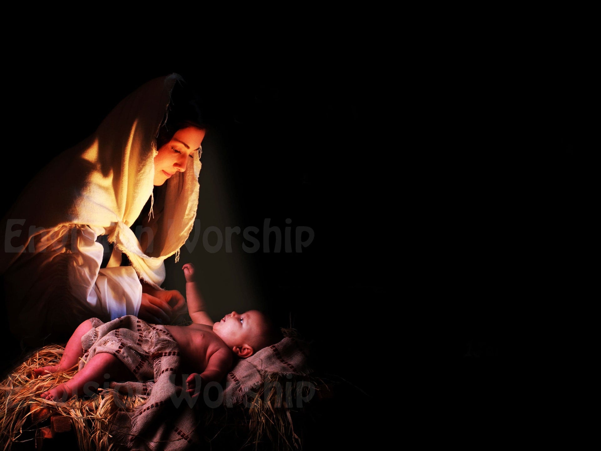 Nativity church PowerPoint with Mary and Baby Jesus