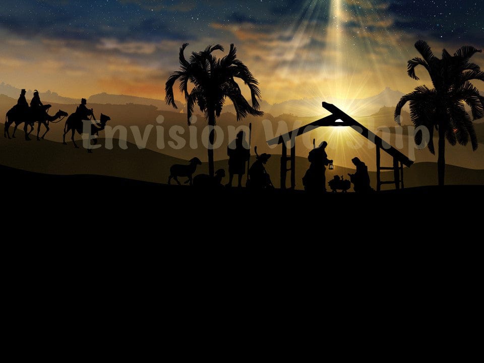 Shepherds, 3 Kings, Holy Family, Baby Jesus in the Manger Christmas Nativity PowerPoint PowerPoint