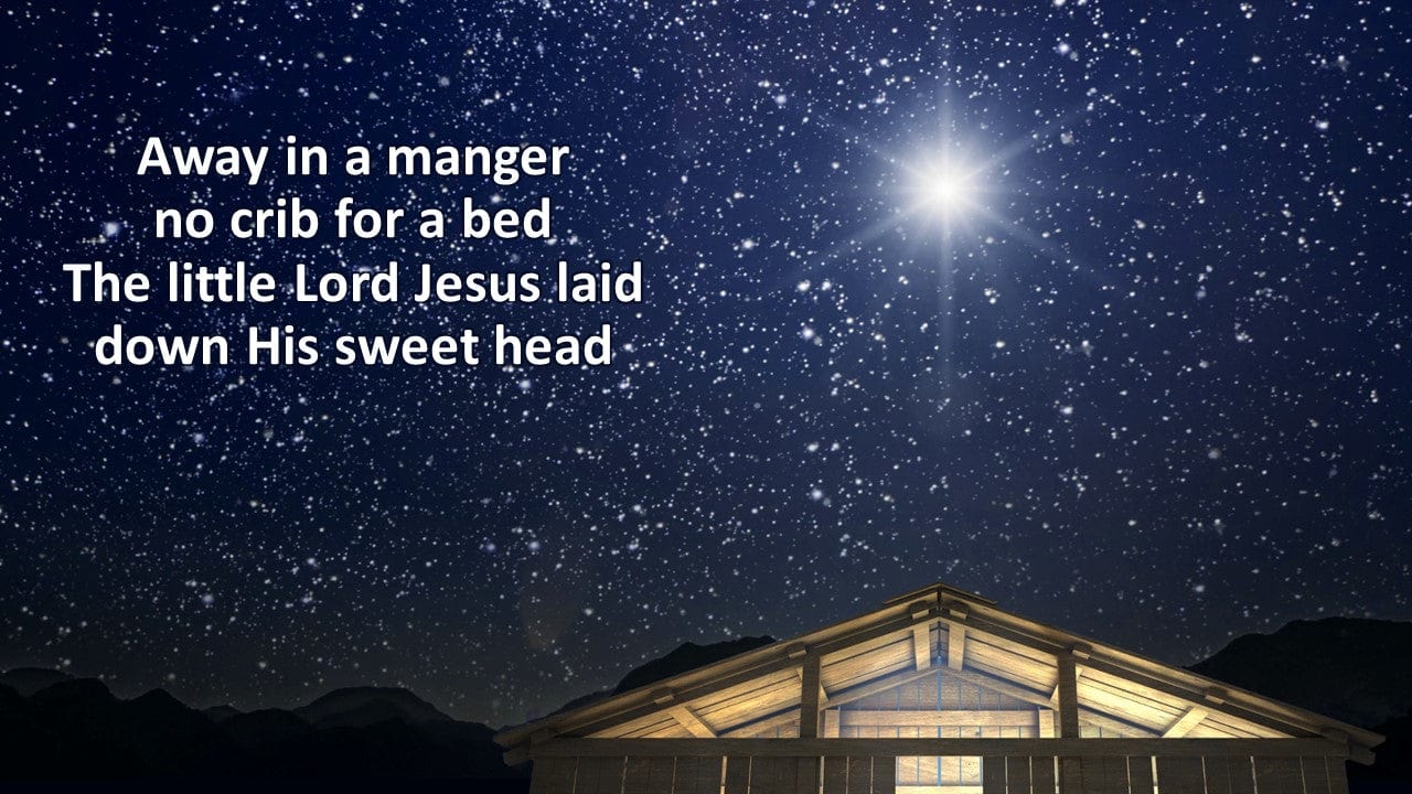  Christmas Away In The Manger PowerPoint, Christmas Away In The Manger slide backgrounds