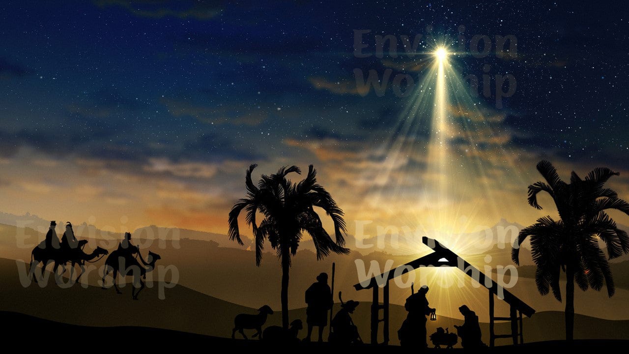 Shepherds, 3 Kings, Holy Family, Baby Jesus in the Manger Christmas Nativity PowerPoint Presentation