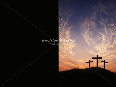 Three empty crosses Church PowerPoint