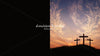 Calvary Church slide with three empty crosses