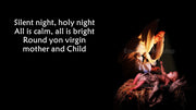 Silent Night church PowerPoint template with lyrics and Baby Jesus and Mary
