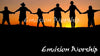 Gorgeous silhouetted congregation - real people - holding hands - standing together - marvelous Christian PowerPoint