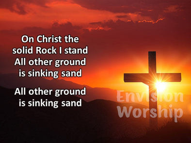 The Solid Rock hymn worship slides