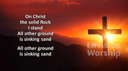 The Solid Rock hymn Christian background