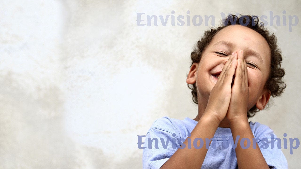 Child praying Christian background, child's prayer church PowerPoint