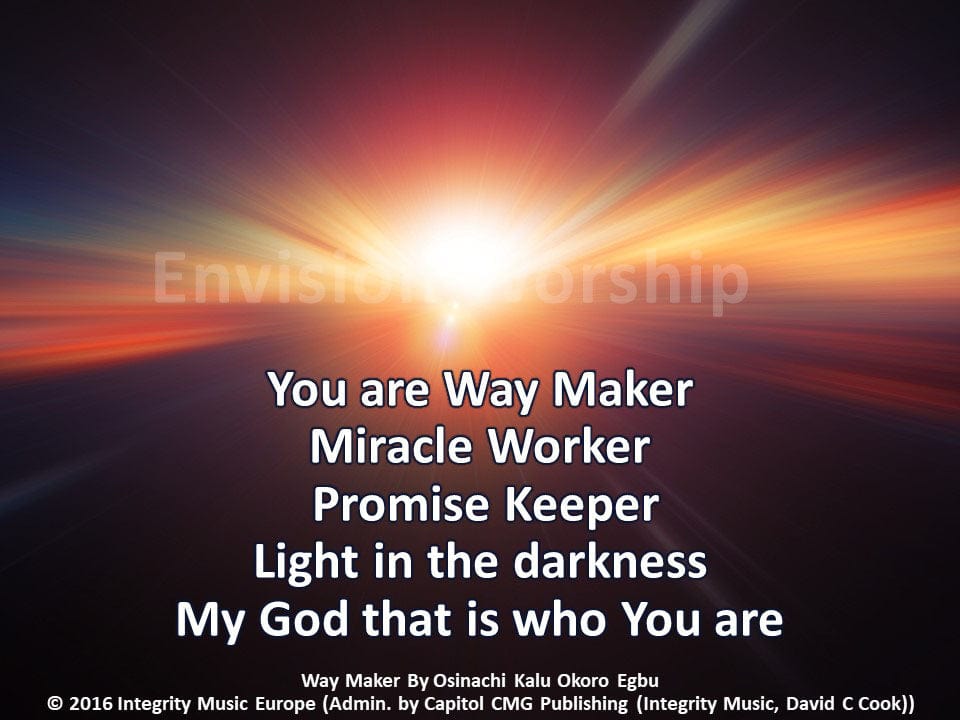 Way Maker Worship slide song by Osinachi Kalu Okoro Egbu